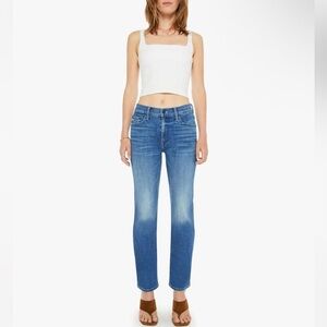 MOTHER Blue Straight Leg Jeans